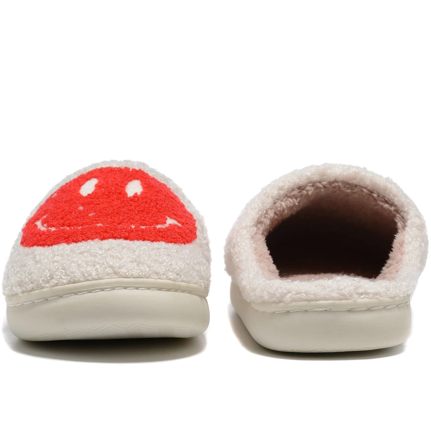 Retro Fuzzy Face Slippers for Women Men, Retro Soft Fluffy Warm Home Non-Slip Couple Style Casual Smile Face Slippers Indoor Outdoor Anti-Skid Warm Cozy Foam Slide Fuzzy Slides with Soft Memory Foam Shoes