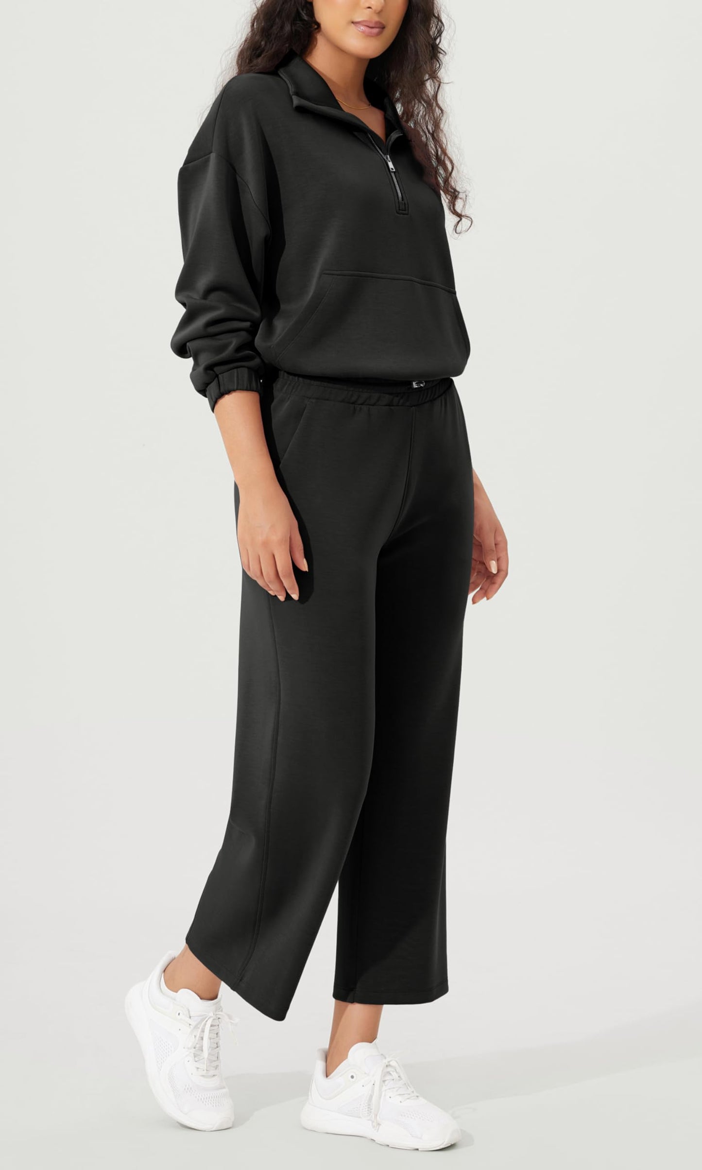 ODODOS Women's Modal Soft Wide Leg Pants with Pockets Adjustable Shockcord High Waist Casual Lounge Pants-27/29/31" Inseam
