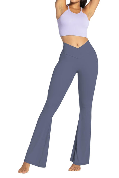 Sunzel Womens Flare Leggings with Tummy Control Crossover Waist and Wide Leg