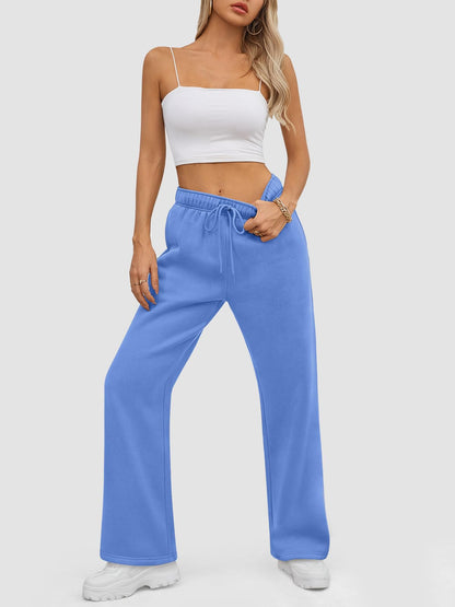 ATHMILE Womens Sweatpants 2024 Baggy Wide Fleece Lined Straight Leg Pants
