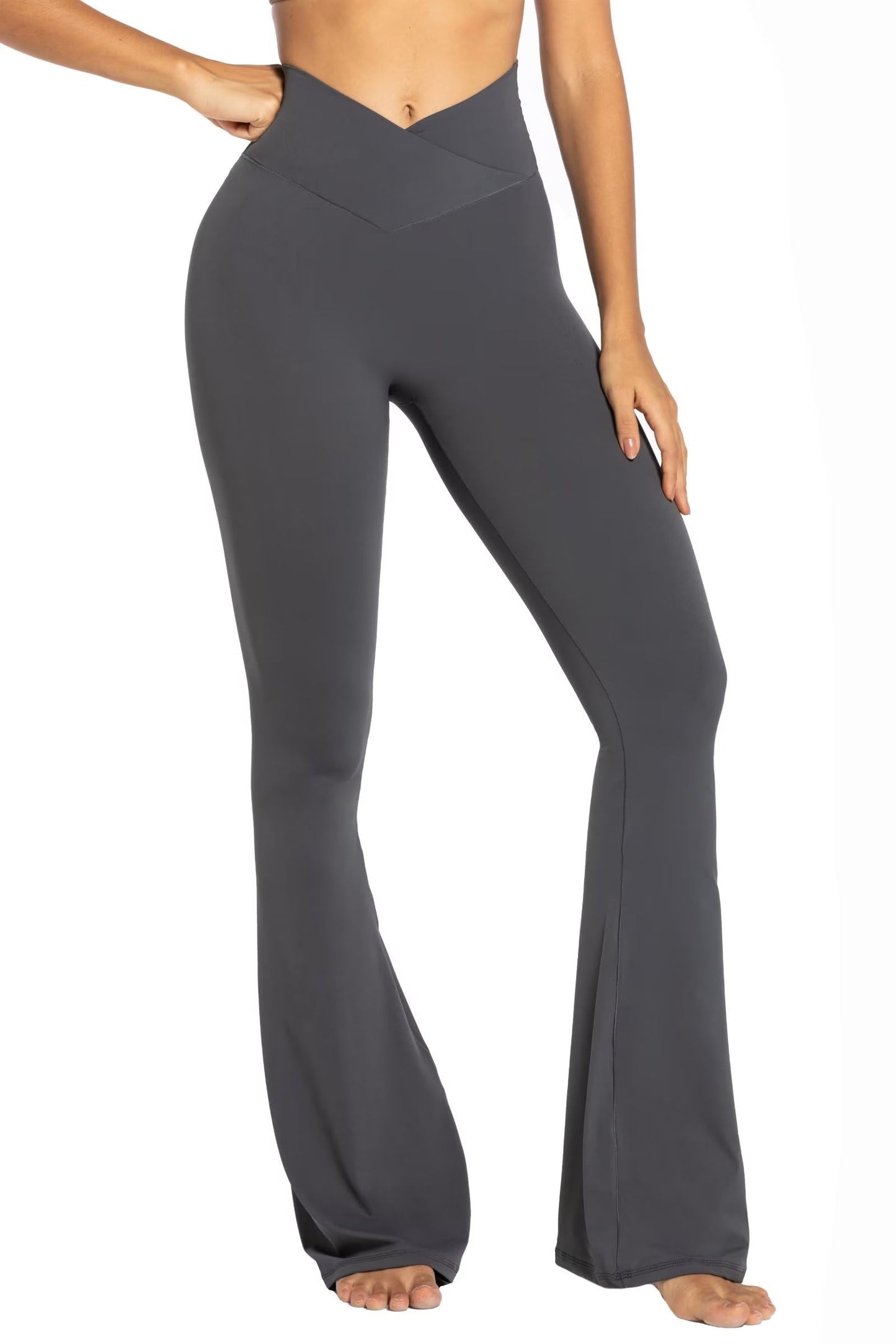 Sunzel Womens Flare Leggings with Tummy Control Crossover Waist and Wide Leg
