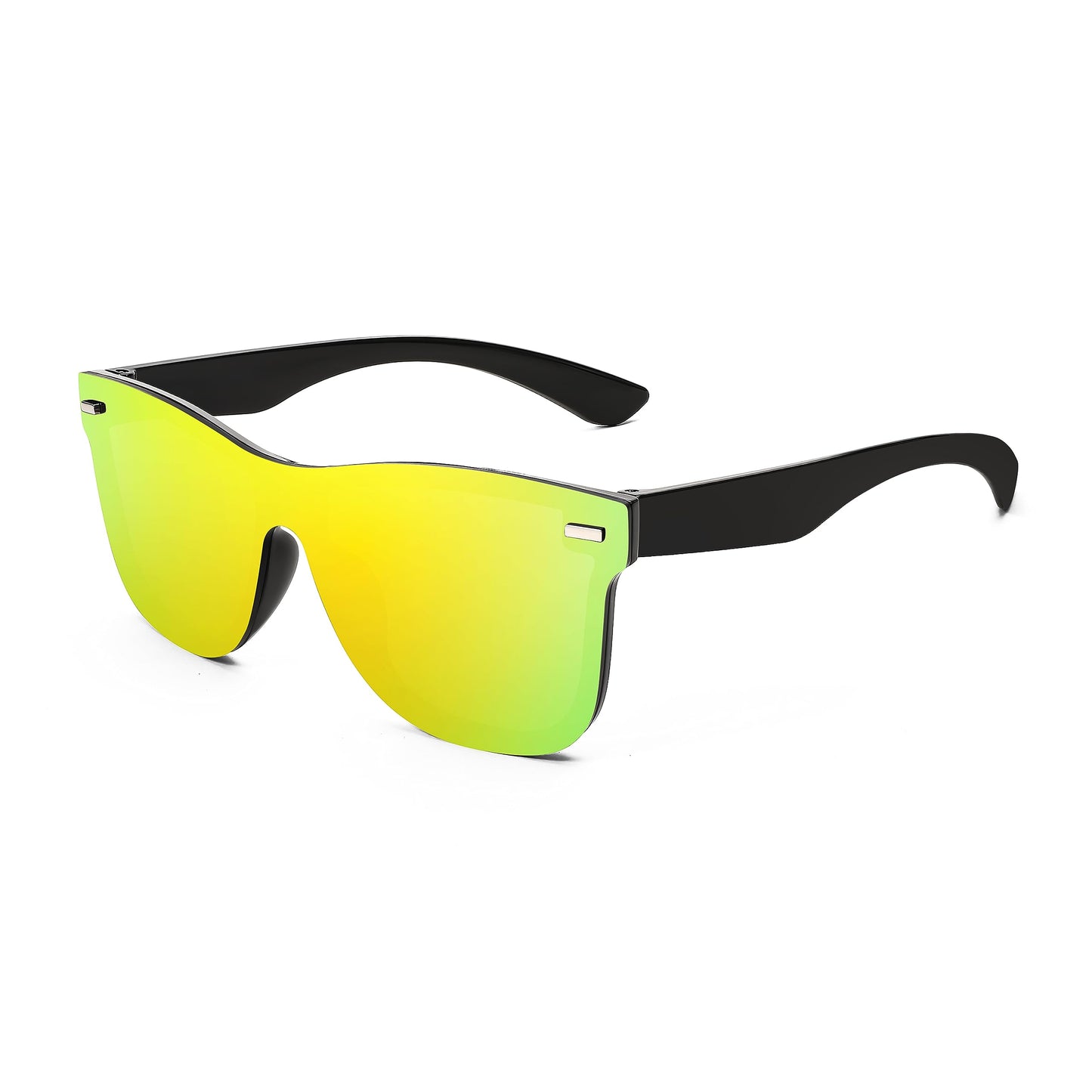 FEISEDY Sunglasses, Rimless Mirrored Sun Glasses with Reflective One-Piece Lens, B4114