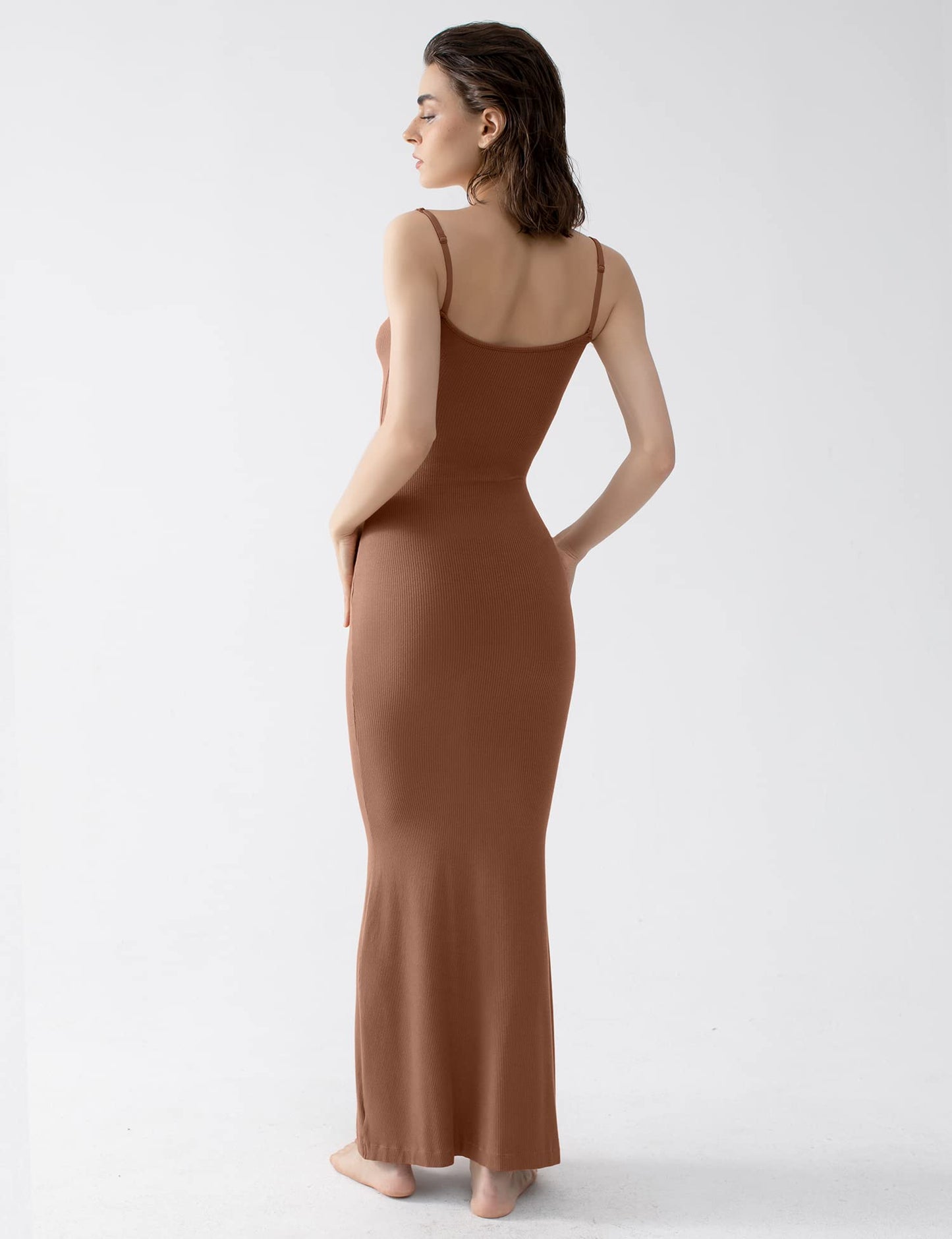 PUMIEY Women's Slip Maxi Dress Sexy Ribbed Bodycon Dresses Long Dress