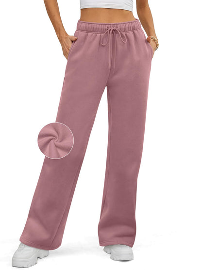 ATHMILE Womens Sweatpants 2024 Baggy Wide Fleece Lined Straight Leg Pants