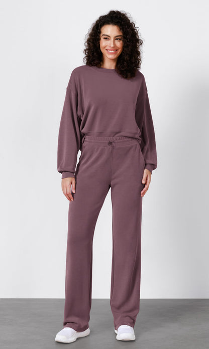 ODODOS Women's Modal Soft Wide Leg Pants with Pockets Adjustable Shockcord High Waist Casual Lounge Pants-27/29/31" Inseam