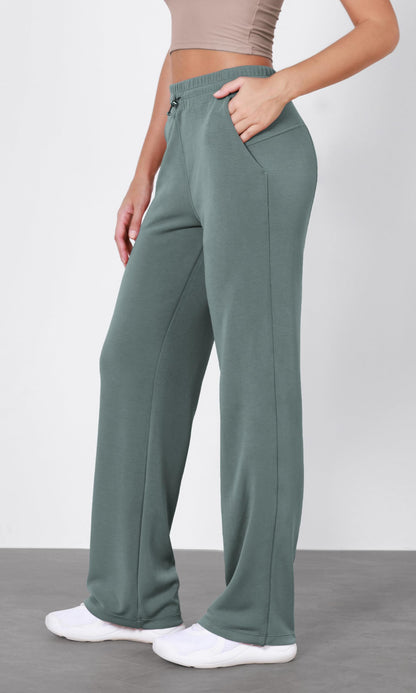 ODODOS Women's Modal Soft Wide Leg Pants with Pockets Adjustable Shockcord High Waist Casual Lounge Pants-27/29/31" Inseam