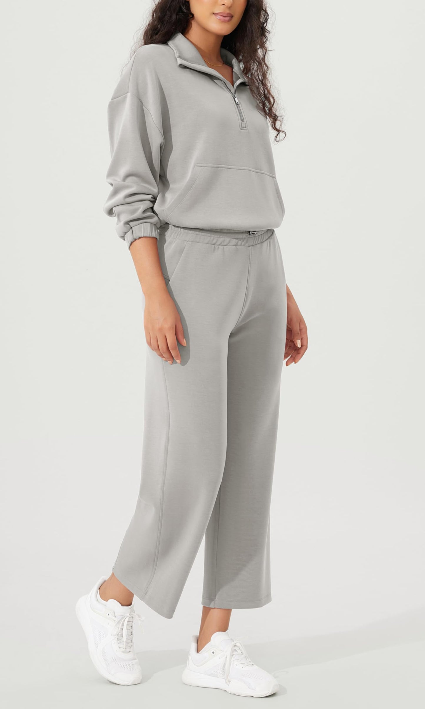 ODODOS Women's Modal Soft Wide Leg Pants with Pockets Adjustable Shockcord High Waist Casual Lounge Pants-27/29/31" Inseam