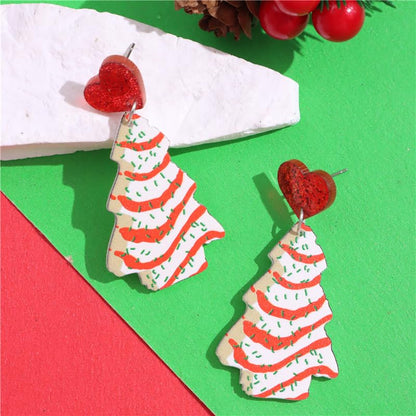 Christmas Tree Earrings for Women Xmas Earrings Colourful Christmas Tree Drop Dangle Earrings Christmas Tree Cake Earrings Christmas Tree Cat Earrings Acrylic Christmas Holiday Jewelry