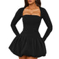 Women Y2k Puff Bubble Dress 2024 Summer Strapless Mini Dress Casual Patchwork Bandeau Tube Corset Party Sundress