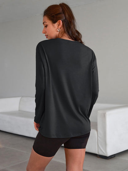 Trendy Queen Womens Oversized Long Sleeve T Shirts Basic Crewneck Tee Fall Tops Casual Workout Fashion Casual Y2K Clothes