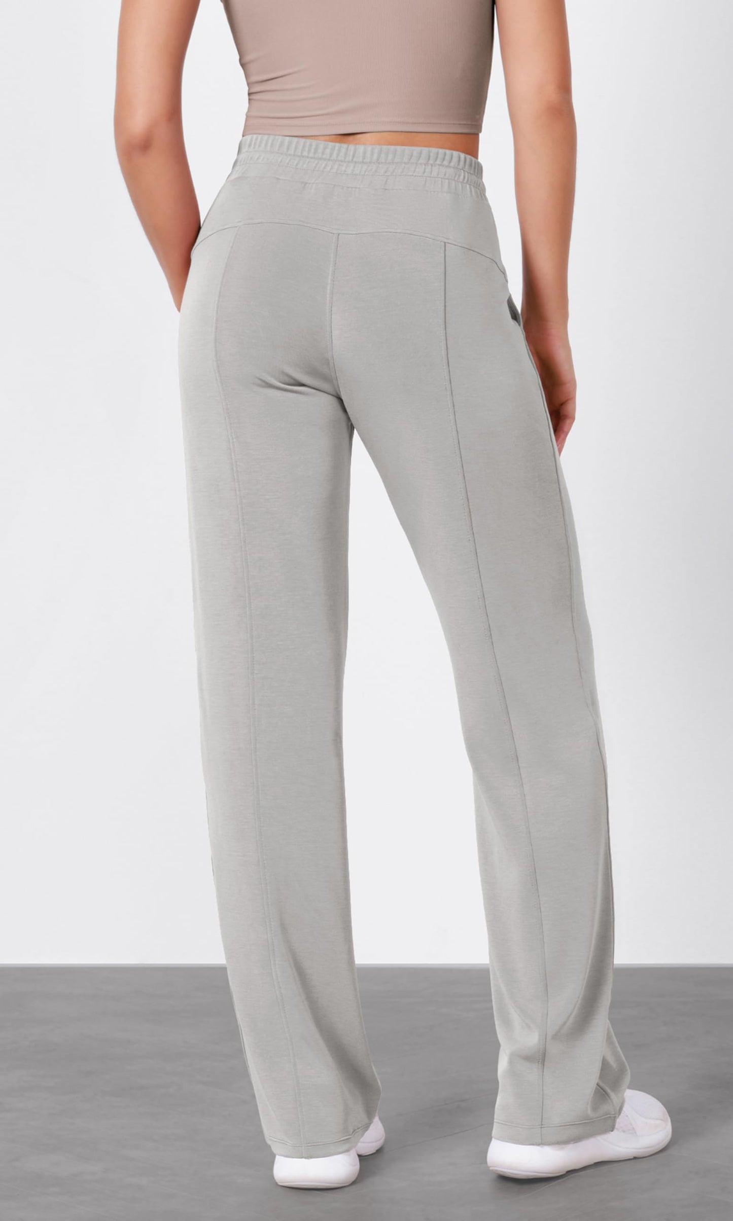 ODODOS Women's Modal Soft Wide Leg Pants with Pockets Adjustable Shockcord High Waist Casual Lounge Pants-27/29/31" Inseam