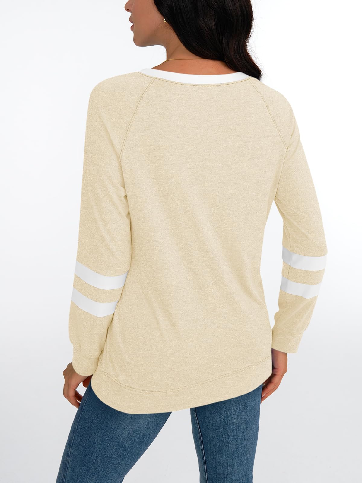 AUTOMET Womens Long Sleeve Shirts Color Block Casual Crewneck Tops Tshirt Basic Tees Fall Fashion Clothes Trendy Outfits