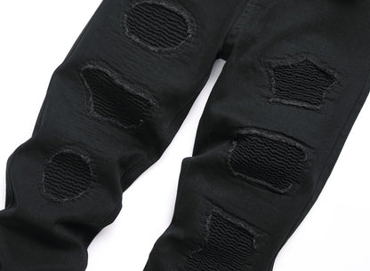 JUNBAOSS Men's Slim Fit Stretch Jeans Ripped Skinny Jeans for Men, Distressed Straight Leg Fashion Comfort Flex Waist Pants