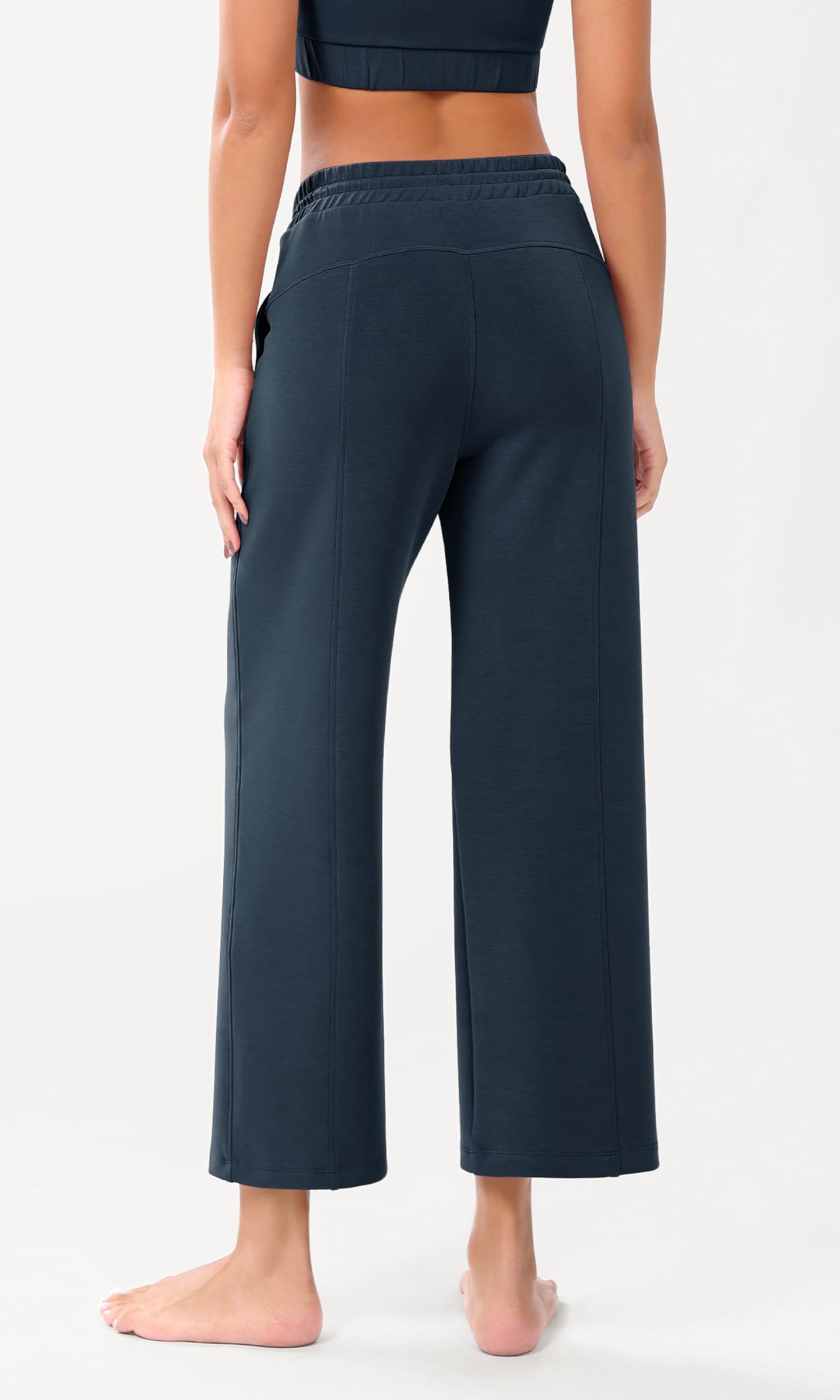 ODODOS Women's Modal Soft Wide Leg Pants with Pockets Adjustable Shockcord High Waist Casual Lounge Pants-27/29/31" Inseam
