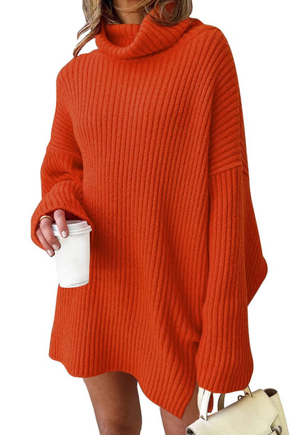 LILLUSORY Womens Turtleneck Oversized Long Sweater Dress 2024 Plus Size Tunic Pullover Knit Fall Dresses