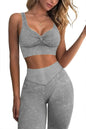 ABOCIW Workout Sets for Women 2 Piece Ribbed Seamless High Waist Scrunch Butt Leggings with Sport Bra Gym Yoga Outfits