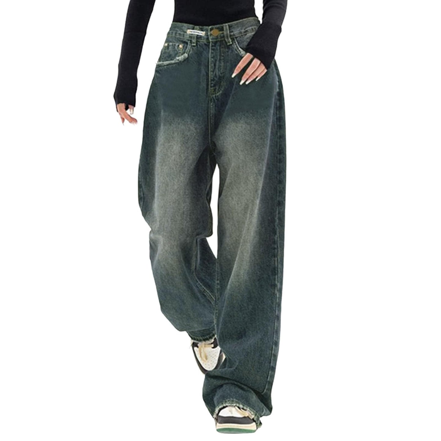Jeans for Women High Waist Stretch Skinny Jean Button Fly Stretchy Straight Legs Denim Pants Destroyed Denim Pants