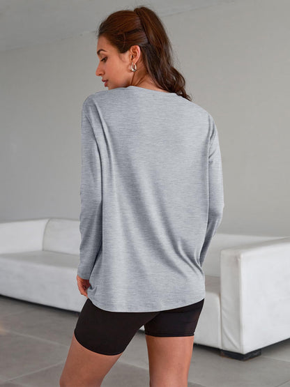 Trendy Queen Womens Oversized Long Sleeve T Shirts Basic Crewneck Tee Fall Tops Casual Workout Fashion Casual Y2K Clothes