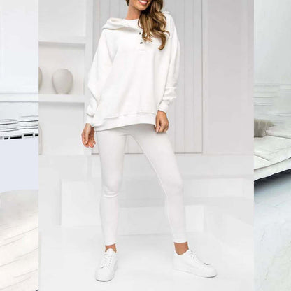 Lounge Sets for Women - 2 Piece Button Thick Outfits Sweatsuit Hoodies with Pants Fall Jogging Track Suits for Women