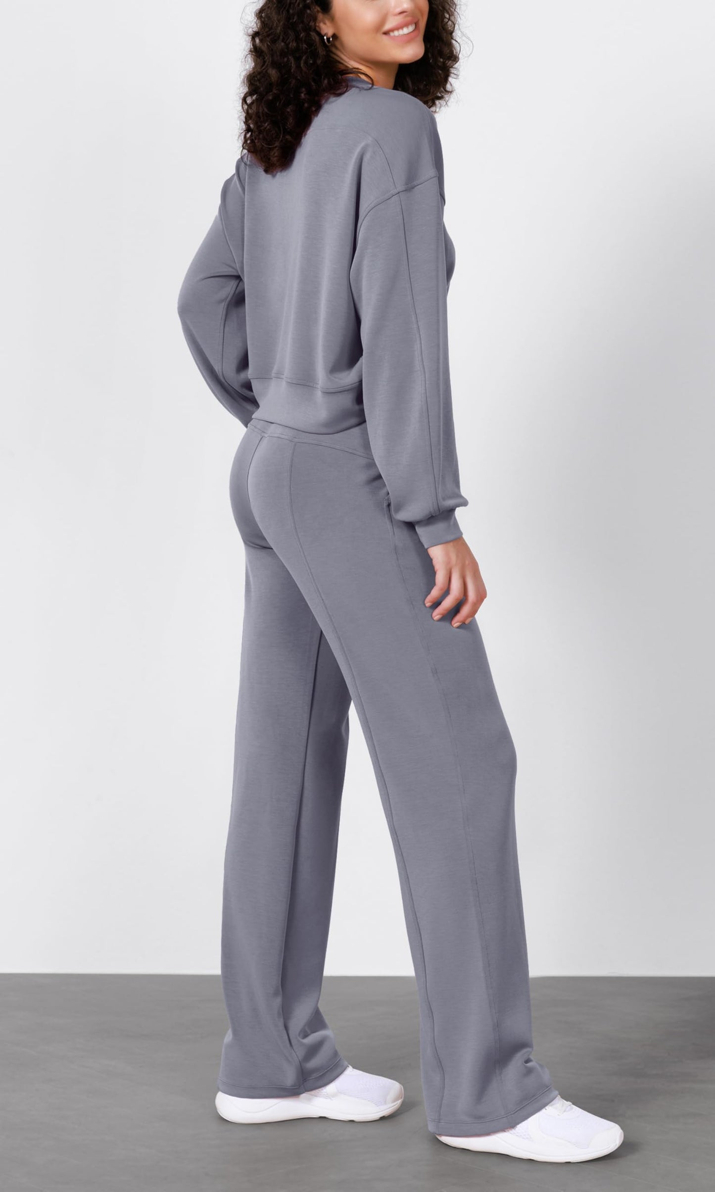 ODODOS Women's Modal Soft Wide Leg Pants with Pockets Adjustable Shockcord High Waist Casual Lounge Pants-27/29/31" Inseam