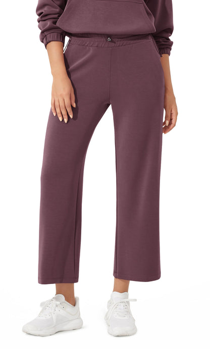 ODODOS Women's Modal Soft Wide Leg Pants with Pockets Adjustable Shockcord High Waist Casual Lounge Pants-27/29/31" Inseam