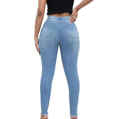 Ripped Jeans for Women Trendy High Waisted Lady Skinny Stretchy Pencil Jeans Bootcut Straight Leg Casual Denim Pants