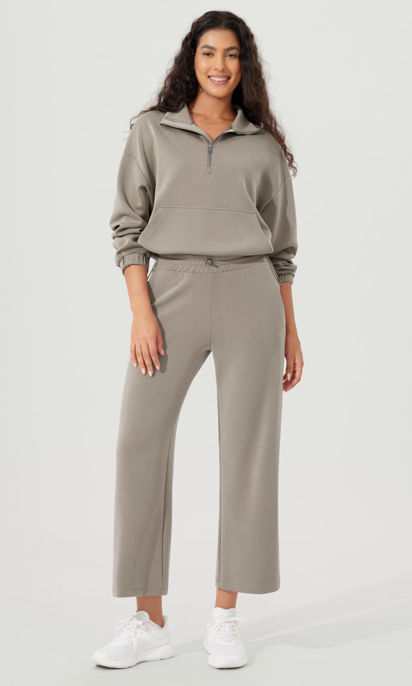ODODOS Women's Modal Soft Wide Leg Pants with Pockets Adjustable Shockcord High Waist Casual Lounge Pants-27/29/31" Inseam
