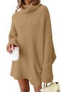 LILLUSORY Womens Turtleneck Oversized Long Sweater Dress 2024 Plus Size Tunic Pullover Knit Fall Dresses