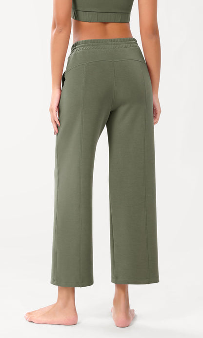 ODODOS Women's Modal Soft Wide Leg Pants with Pockets Adjustable Shockcord High Waist Casual Lounge Pants-27/29/31" Inseam