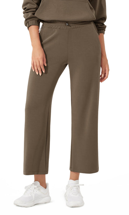 ODODOS Women's Modal Soft Wide Leg Pants with Pockets Adjustable Shockcord High Waist Casual Lounge Pants-27/29/31" Inseam