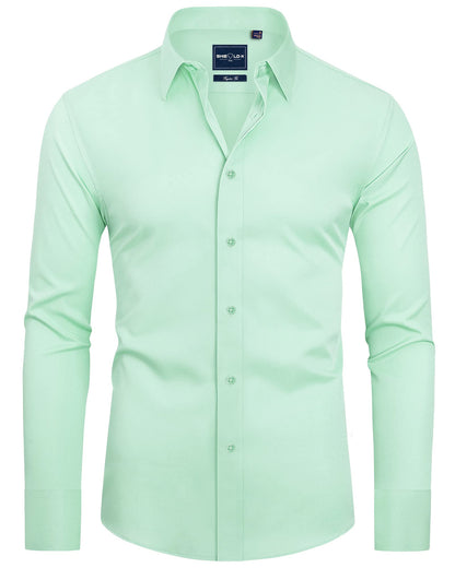 Alimens & Gentle Slim Fit Mens Dress Shirts for Men Button Down Long Sleeve Dress Shirts Wrinkle Free Formal Stain Proof