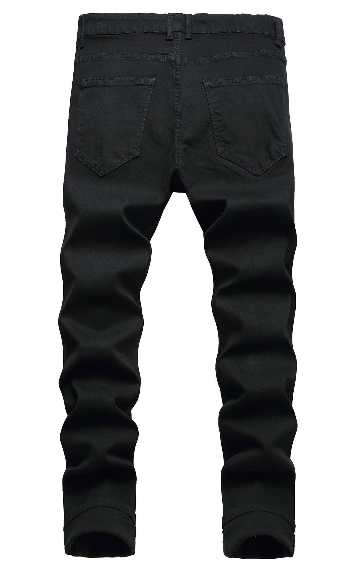 Men's Ripped Skinny Stretch Distressed Destroyed Slim Jeans Denim Pants