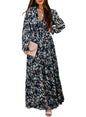 BLENCOT Womens Casual Boho Deep V Neck Short Sleeve Long Dress