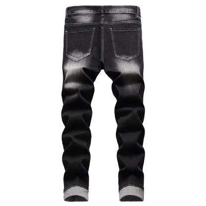 JUNBAOSS Men's Slim Fit Stretch Jeans Ripped Skinny Jeans for Men, Distressed Straight Leg Fashion Comfort Flex Waist Pants