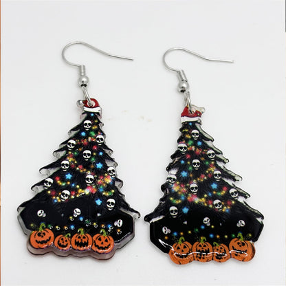 Christmas Earrings for Women Cute Colorful Acrylic Christmas Santa Claus Tree Gingerbread Men Earrings Funny Christmas Cat Dinosaur Earrings Xmas New Year Party Earrings Holiday Earrings