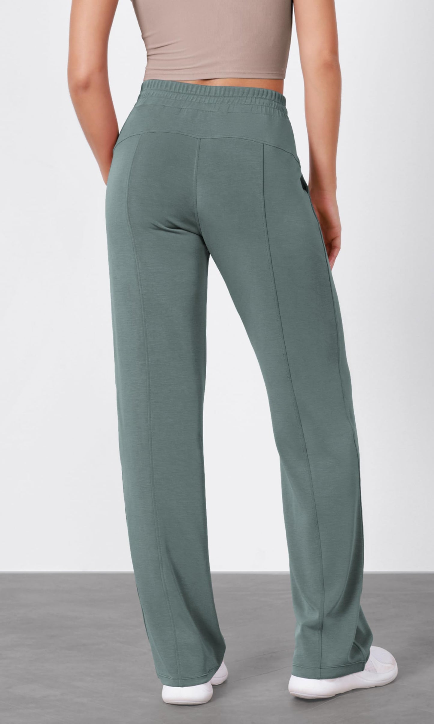 ODODOS Women's Modal Soft Wide Leg Pants with Pockets Adjustable Shockcord High Waist Casual Lounge Pants-27/29/31" Inseam