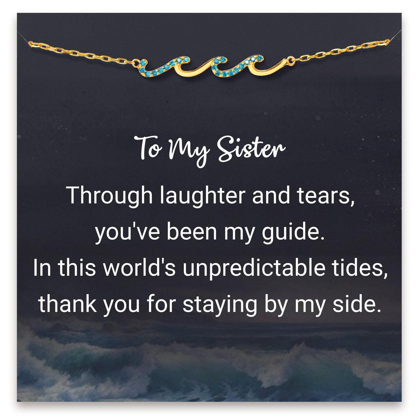 STORYJEWELLERY Wave Bracelets, Birthday Gifts for Women, Gifts for Mom, Sister Birthday Gifts, Daughter Gifts from Mom, Mom Birthday Gifts, Daughter Bracelets, Mothers Day Gifts, Christmas Gifts