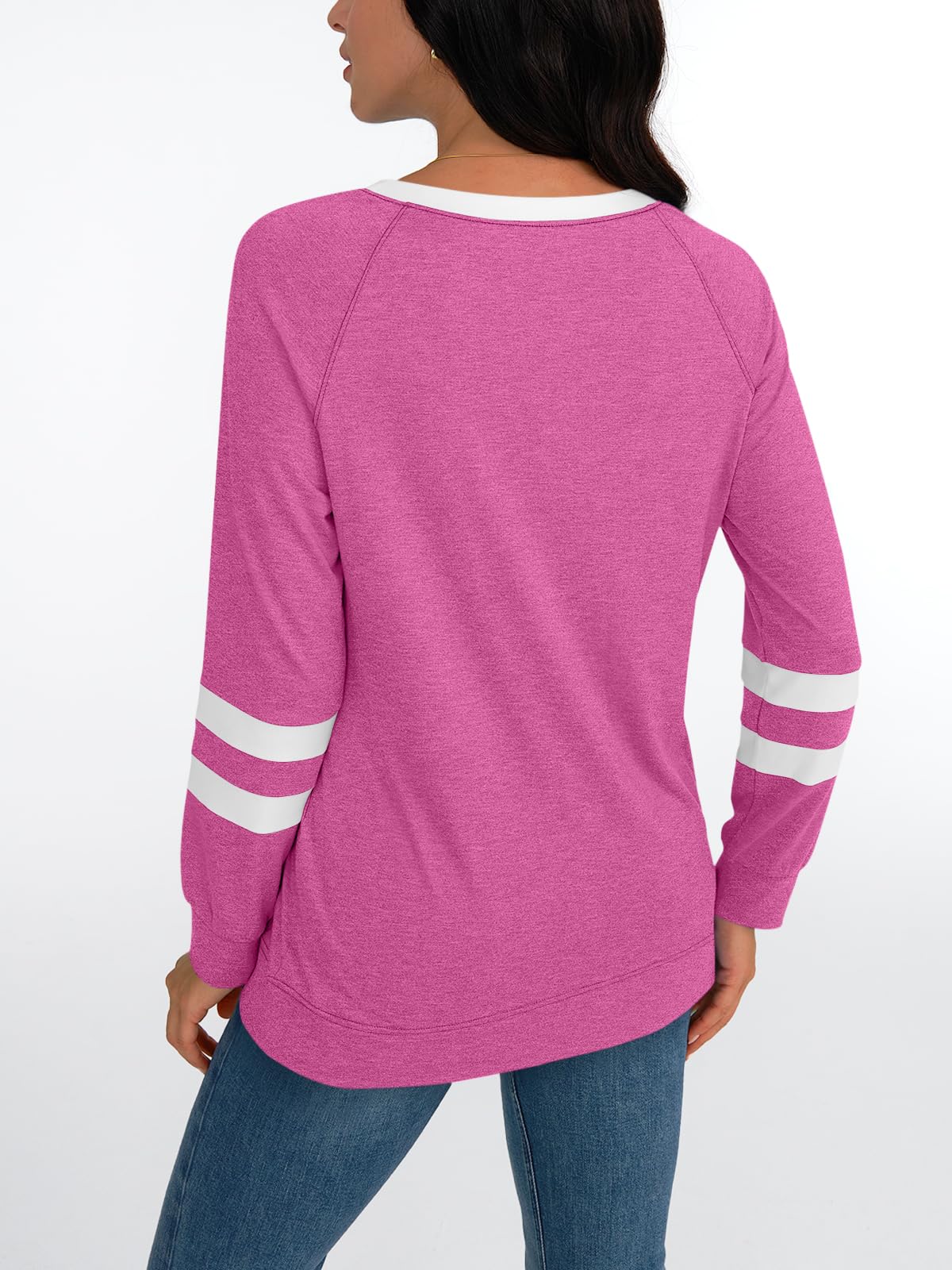 AUTOMET Womens Long Sleeve Shirts Color Block Casual Crewneck Tops Tshirt Basic Tees Fall Fashion Clothes Trendy Outfits