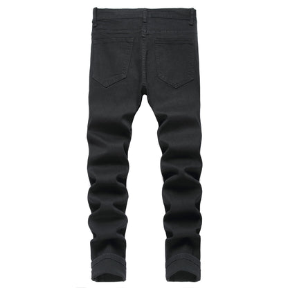 JUNBAOSS Men's Slim Fit Stretch Jeans Ripped Skinny Jeans for Men, Distressed Straight Leg Fashion Comfort Flex Waist Pants