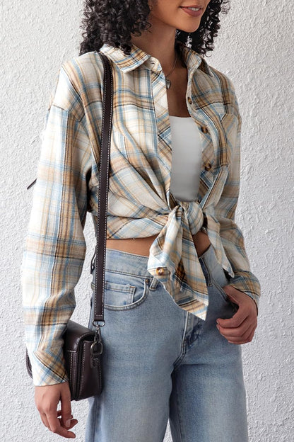 CHYRII Womens Button Down Flannel Shirts Long Sleeve Plaid Shackets Business Casual Blouse Top
