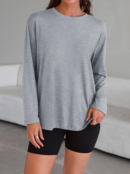 Trendy Queen Womens Oversized Long Sleeve T Shirts Basic Crewneck Tee Fall Tops Casual Workout Fashion Casual Y2K Clothes