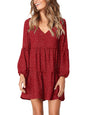 Amoretu Women Summer Tunic Dress V Neck Casual Loose Flowy Swing Shift Dress