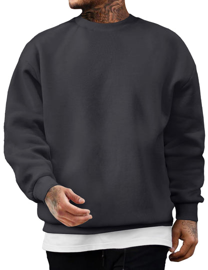 JMIERR Men's Casual Long Sleeves Crewneck Sweatshirts Cotton Pullover Sweatshirt for Men