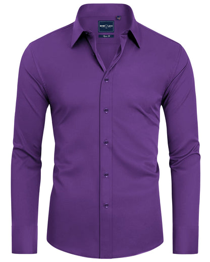 Alimens & Gentle Slim Fit Mens Dress Shirts for Men Button Down Long Sleeve Dress Shirts Wrinkle Free Formal Stain Proof