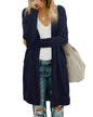 OUGES Women's Open Front Cardigan Shirt with Pockets Long Sleeve Lightweight Coat