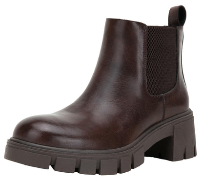 Vepose Women's 936 Chelsea Ankle Boots Platform Lug Sole Elastic Slip on Booties