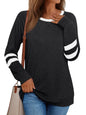 AUTOMET Womens Long Sleeve Shirts Color Block Casual Crewneck Tops Tshirt Basic Tees Fall Fashion Clothes Trendy Outfits