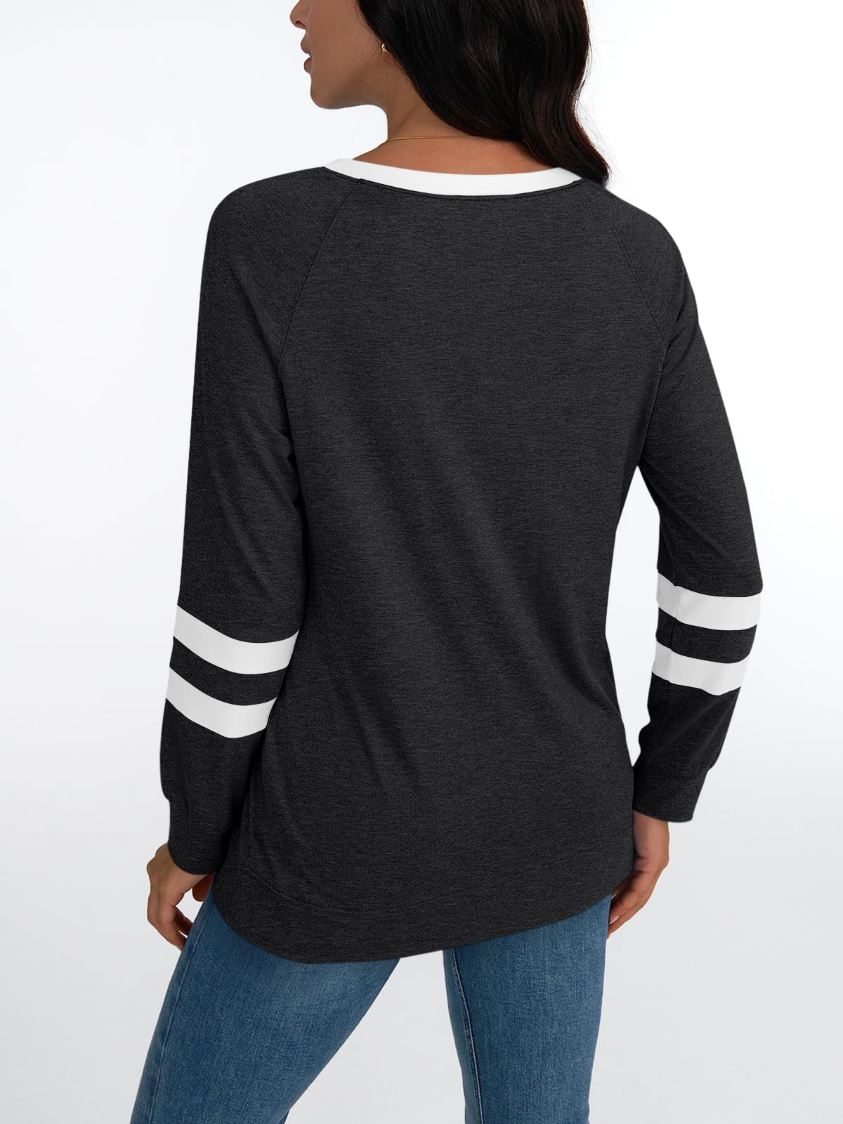 AUTOMET Womens Long Sleeve Shirts Color Block Casual Crewneck Tops Tshirt Basic Tees Fall Fashion Clothes Trendy Outfits
