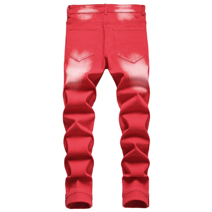JUNBAOSS Men's Slim Fit Stretch Jeans Ripped Skinny Jeans for Men, Distressed Straight Leg Fashion Comfort Flex Waist Pants