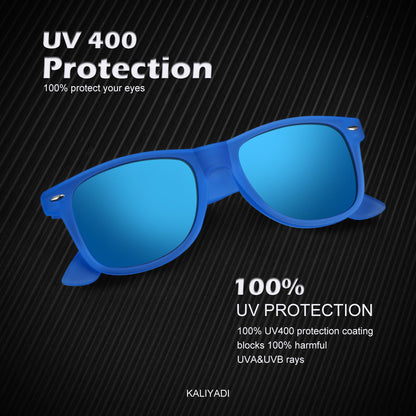 KALIYADI Polarized Sunglasses for Men and Women Matte Finish Sun glasses Color Mirror Lens UV Blocking (3 Pack)
